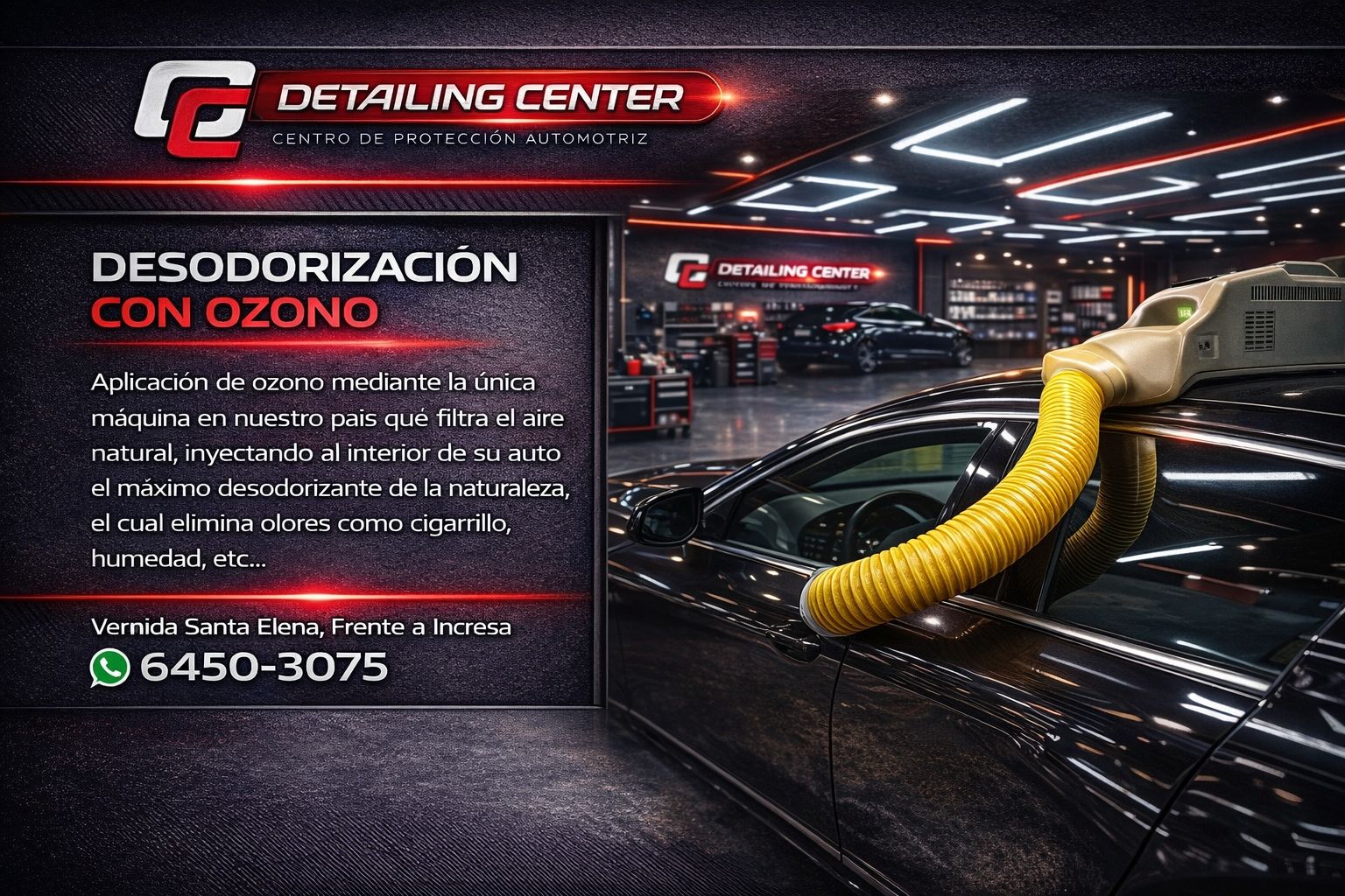 Servicio de desodorización con ozono de Detailing Center